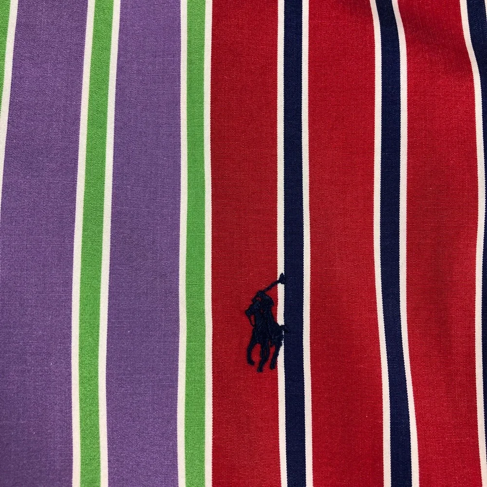 Vintage Polo Ralph Lauren Rainbow Stripe Fun Shirt Size Small